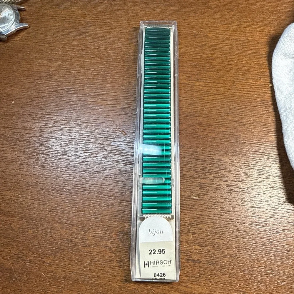18-22mm Hirsch/Speidel Green Jelly Enamel Coat Stainless Steel Watch Band